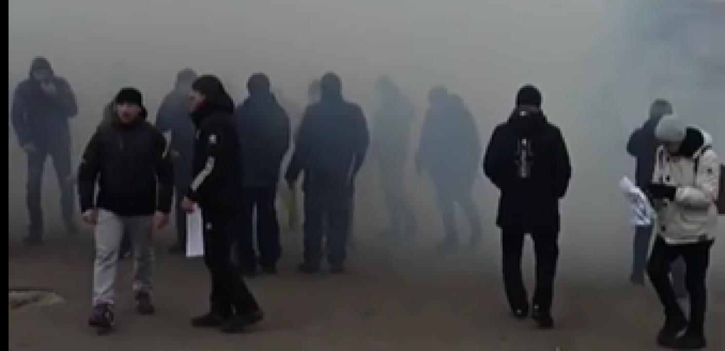 Use of tear gas during the rally. Video: Instagram Kupyansk.life