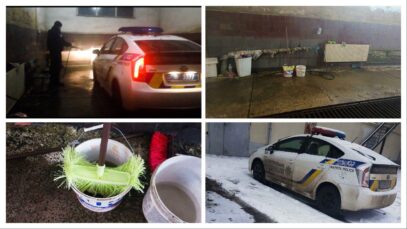 Зображення для публікації 'Мийний патруль: як на Івано-Франківщині поліцейські самі миють патрульні машини'