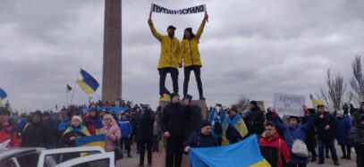 Зображення для публікації 'В окупованому Херсоні брак їжі та ліків, але містяни виходять на мітинги проти росіян'