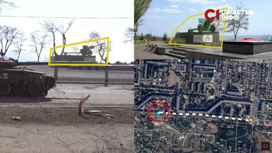 Зображення для публікації 'Кадирівці знімають постановочні відео на околицях Маріуполя, вдаючи, що ведуть бої і місто вже під їхнім контролем'