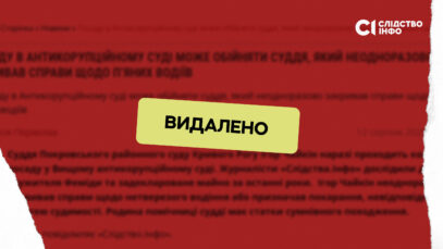 Зображення для публікації '«Слідство.Інфо» видалило новину про суддю Чайкіна — після його звернення та перевірки даних редакція виявила низку неточностей та оціночних суджень'